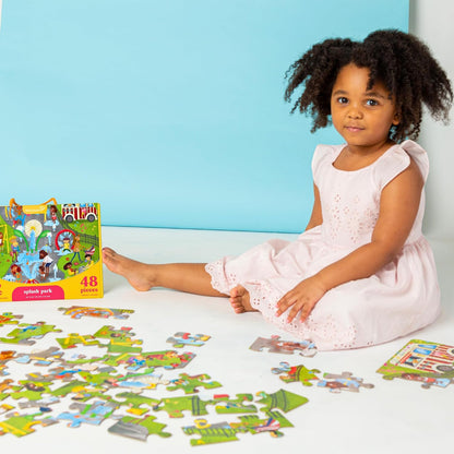 Upbounders® 48 Piece Jumbo Floor Puzzle for Kids | Barbershop Beginner Puzzle | Pretend Play & Learning Toy for Boys Girls Ages 4 5 6 | Black Brown Boy at The Barber (Multicultural)