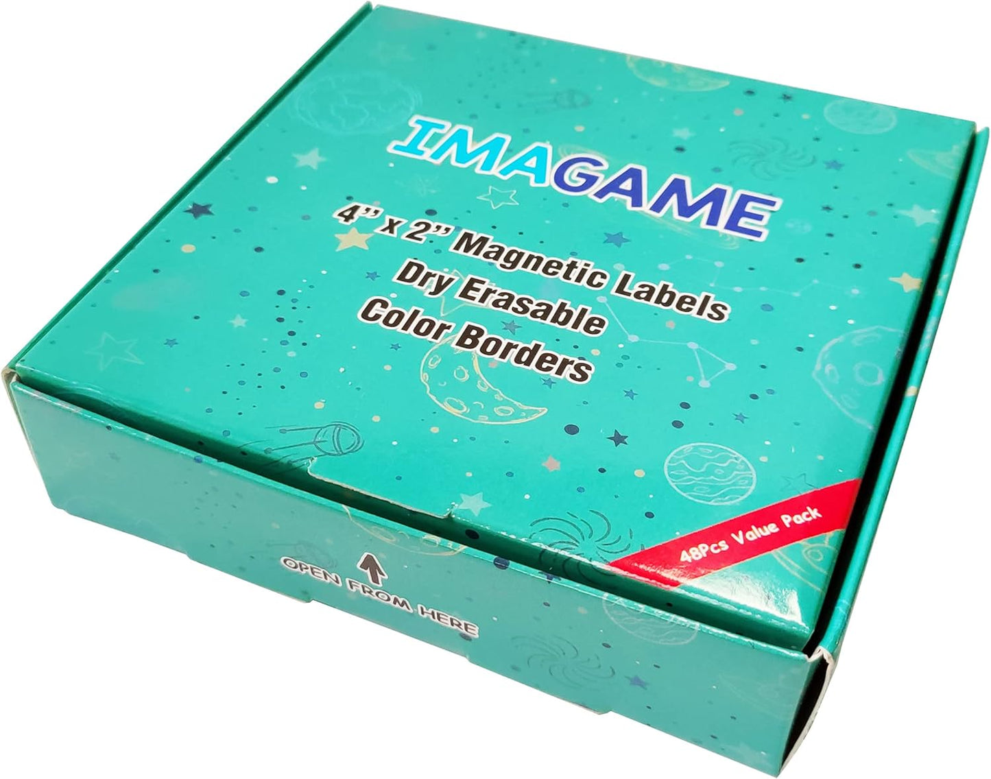 IMAGAME Dry Erase Magnets, Blank Magnetic Dry Erase Labels, 36-Pack, Erasable Magnets for Whiteboard, Multipurpose White Magnetic Labels to Write On for Classroom, Home, Education, Office, 3" x 5"