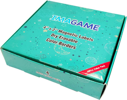 IMAGAME Dry Erase Magnets, Blank Magnetic Dry Erase Labels, 36-Pack, Erasable Magnets for Whiteboard, Multipurpose White Magnetic Labels to Write On for Classroom, Home, Education, Office, 3" x 5"