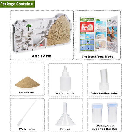 Ant Farm Castle - Large Viewing Area - Care for Live Ants - Ant Colony Observation Kits with Sand Habitat - Educational Science Gifts for Boys, Girls - Ant Farms for Kids, Adults, Student (Yellow)