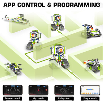 STEM Robot kit for Kids Ages 8-12, 5 In1 Science Building Blocks Kit, Remote & App Control Chainsaw Robot Toys, Technic Engineering Construction Sets for Kids 8 9 10 11 12 13 (429PCS)