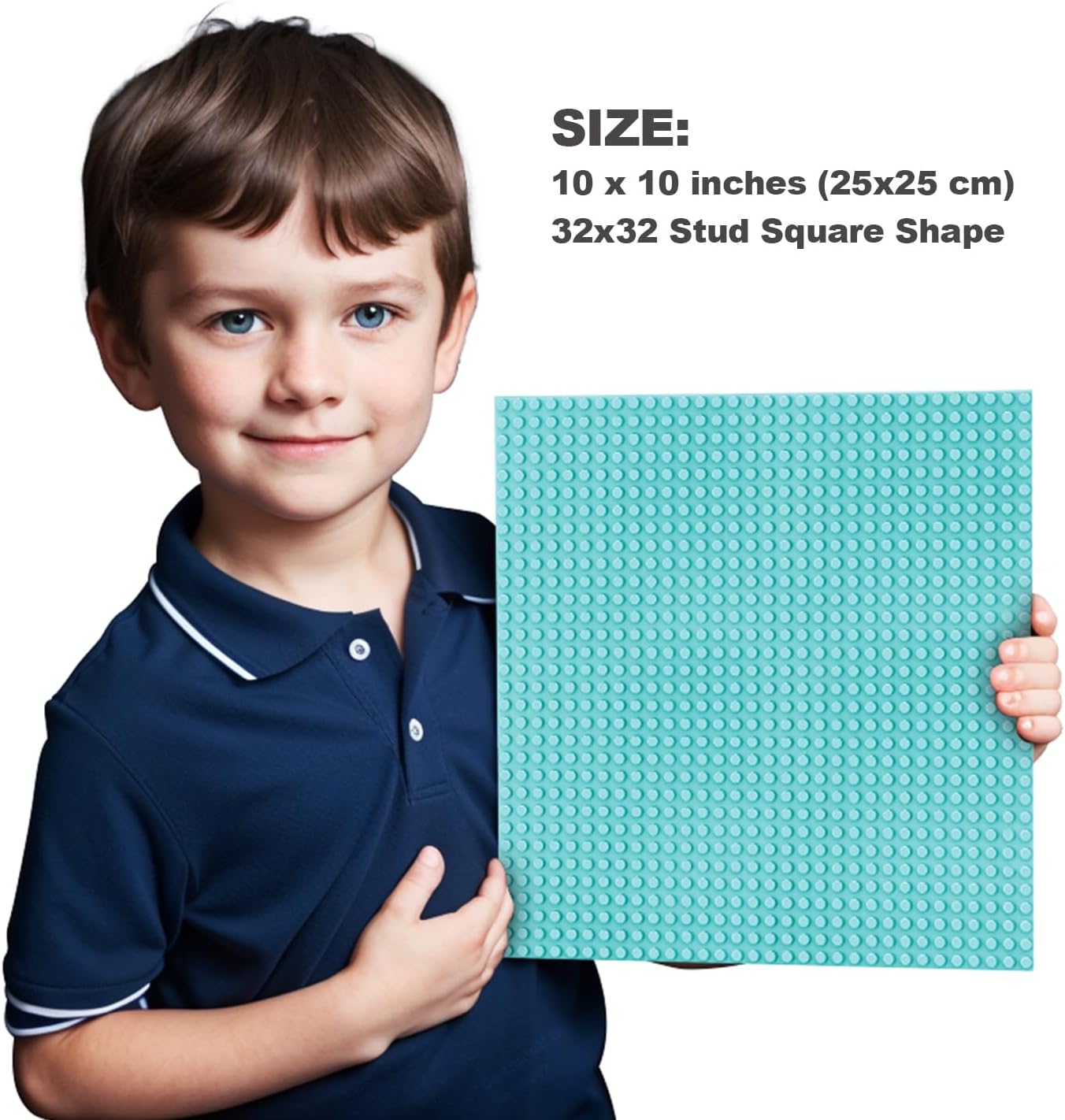 Building Bricks Baseplates Multipack 32x32 Stud, 8 Pack of Base Plates in Color of Black, Dark Grey, Light Grey & White, Foundation & Display for Building Blocks, 10x10 in. (25.5x25.5 cm)