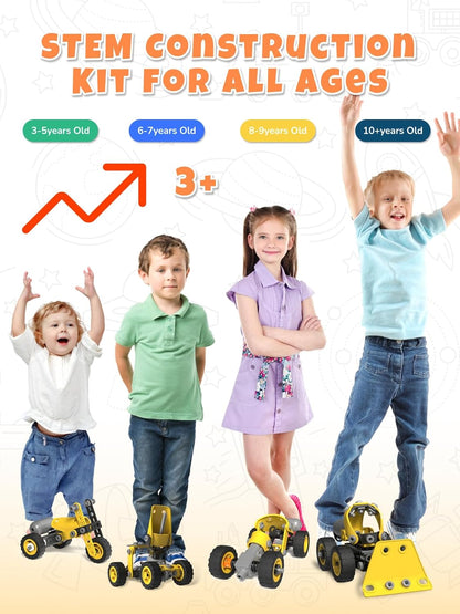 10 in 1 STEM Toys for 5 Year Old Boy, Building Toys for Kids Ages 4-8 5-7 6-8, STEM Engineering Construction Kit with Electric Motor, Educational Science Gift for 5 Year Old Boys
