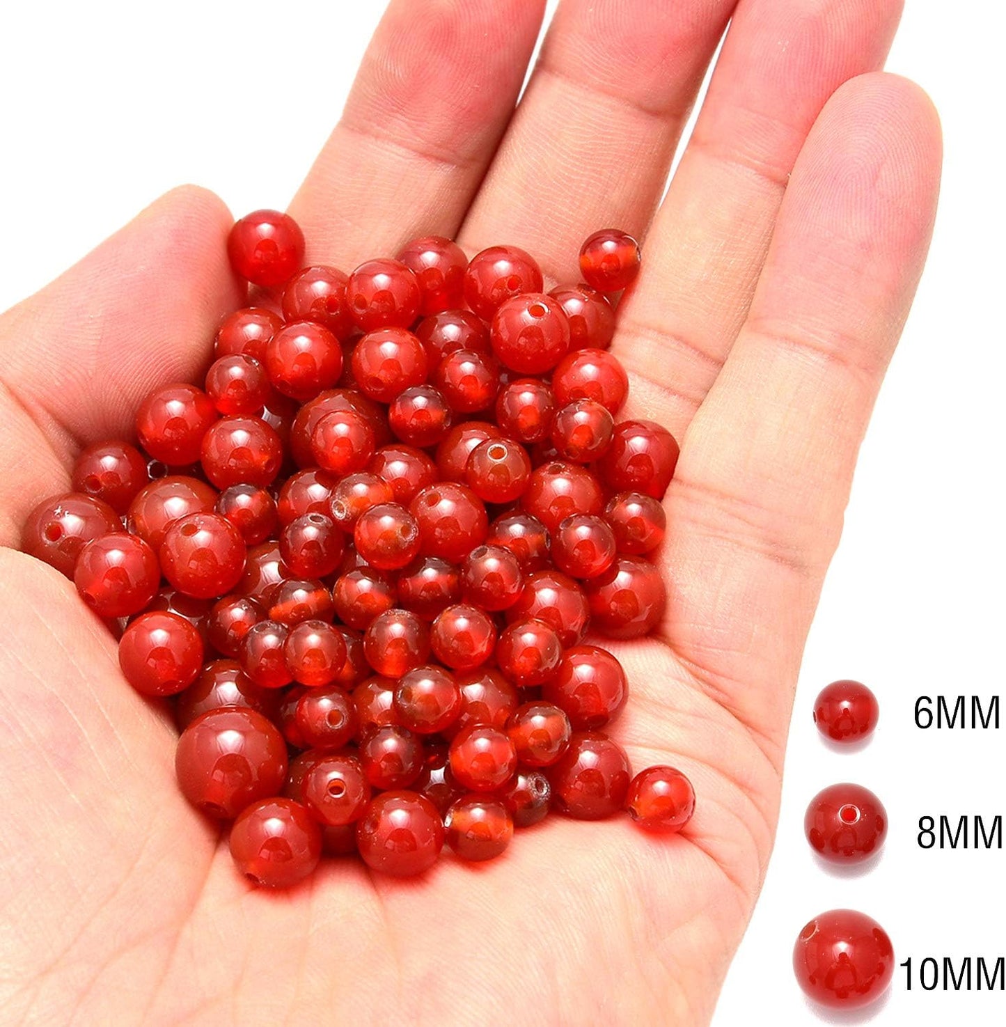 NCB 100pcs Original Natural Stone Beads Gemstone Round Loose Beads 6mm 8mm 10mm (Blue Aventurine, 6mm 100Beads) - Colors A