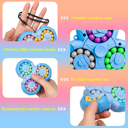 FRIUSATE Magical Bean Puzzle Toy, Rotating Magical Bean Fidget Spinner Toys for Kids, Stress Relief Anxiety Relief Puzzles for Teens Adults, Learning&Education Toys and Gifts