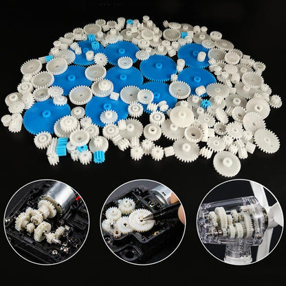 200PCS Module 0.5 Plastic Gear Single Gear Spindle Gear Small Motor Gears for DC Motor RC Car Robot DIY Model Toy Parts (White)