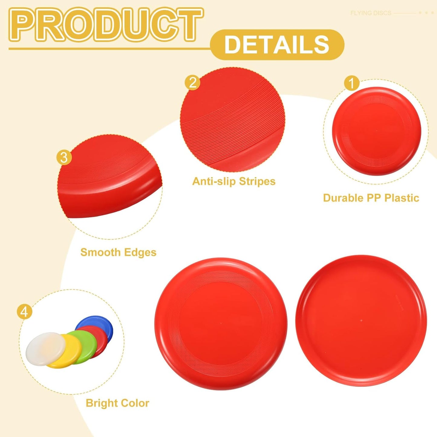 PATIKIL Flying Disc Colorful Plastic Flying Disk Flyer for Outdoor Sports Training Playing Lawn Game
