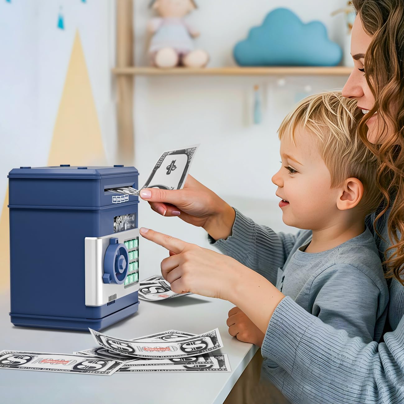 Kids Piggy Bank for Girls - Toys for 5 6 7 8 9 10 Year Old Girl Birthday Gifts - Electronic Piggy Bank ATM Machine Money Safe for Kids Toys Age 6-8-10