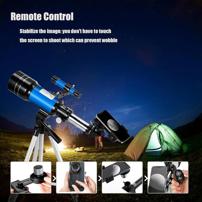 Telescope for Kids & Adults, 70mm Aperture 300mm Telescopes for Astronomy Beginners, 15X-150X Magnification Portable Refractor Telescope with Adjustable Tripod, Phone Adapter