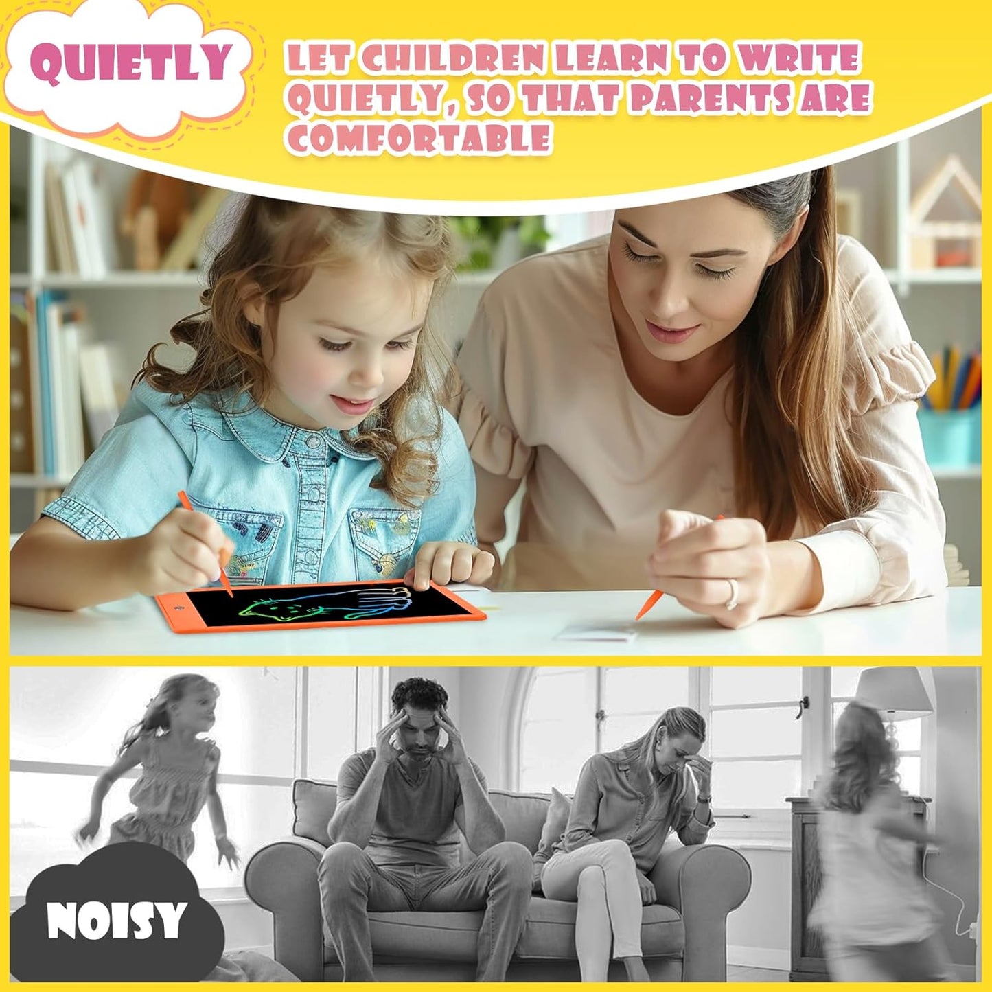 EooCoo Toddler Boy Toys, Kids Gifts, 10 Inch LCD Writing Tablet, Drawing Pad, No Mess Coloring Books for Kids, Travel Games, Gifts for Boys 4-6, Educational Toys for 3 4 5 6 7 Years Old Boys and Girls