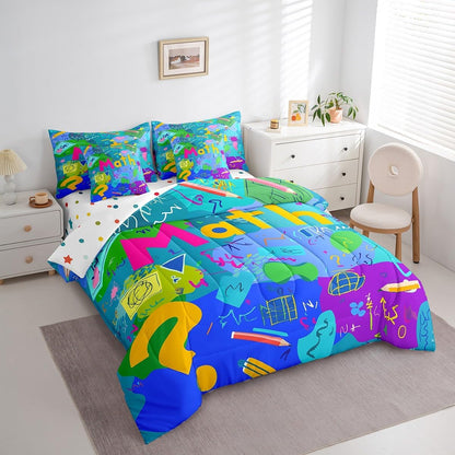 Erosebridal Chemical Equation Bed in a Bag Queen Comforter Set 7 Piece,Chemistry Bedding Sets Science Students Learning Gift Sheet Set with Comforter,Molecular Formula Education Bed Set - Colors B