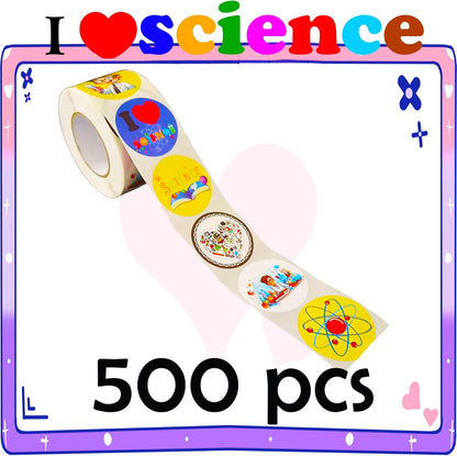 500PCS I Love Science Stickers Motivate Chemistry Party Favors Supplies Decorations Carnival Events Prize Label Sticker
