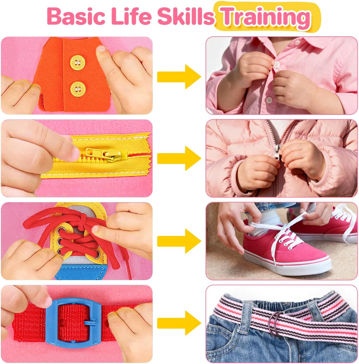 SYHLN Toddler Montessori Busy Board Toys for Little Girl Gifts: Educational Preschool Learning Travel Toys, Busy Book Learning Sensory Toys for Toddler Girls, Girls Unicorn Christmas Birthday Gifts