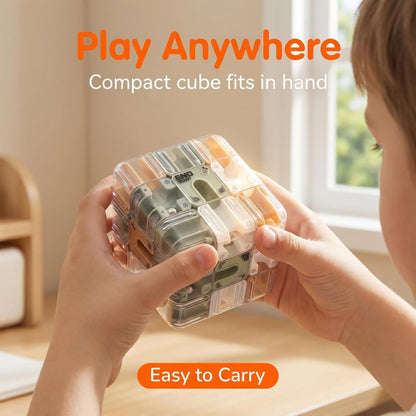 3D Maze Cube Puzzle Toy for Kids & Adults, Transparent Smart Brain Teaser Magic Cube Game, Educational STEM Fidget Toy, Stress Relief Gift for Boys Girls Ages 6-12