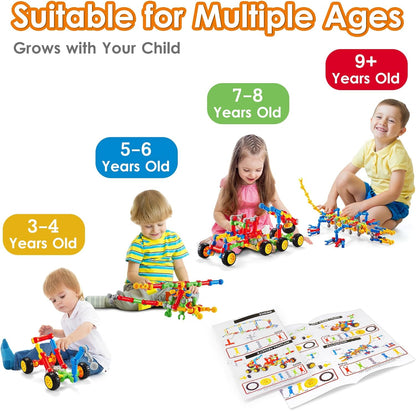 MOONTOY 11 in 1 STEM Kits Building Toys for Kids Ages 4-8 5-7, Stem Toys for 4 5 6 7 8 Year Old Boy Birthday Gift, Educational Construction Set for Boys 4-6 6-8 5-8, Creative Learning Engineering Game
