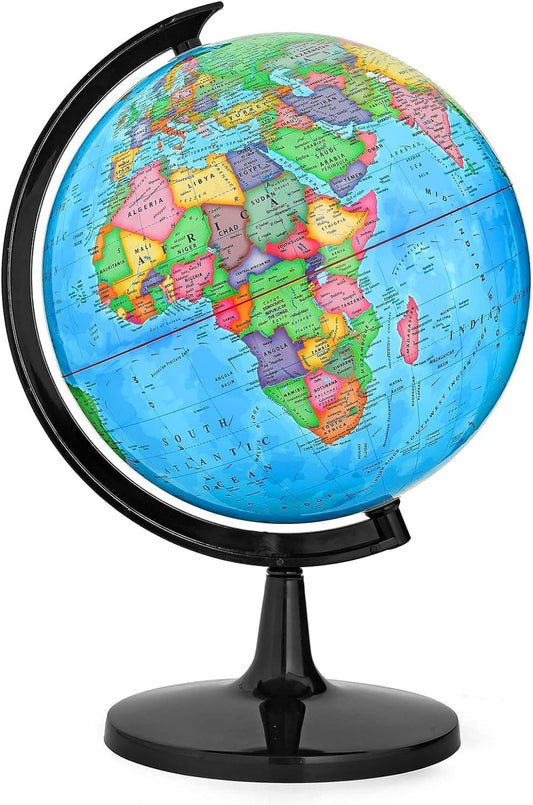 Political Globe, 13in Educational Globes for Classroom, Political Teaching Tool with HD Waterproof & Writable Erasable Surface, 360° Spinning for Education & Desk Decor