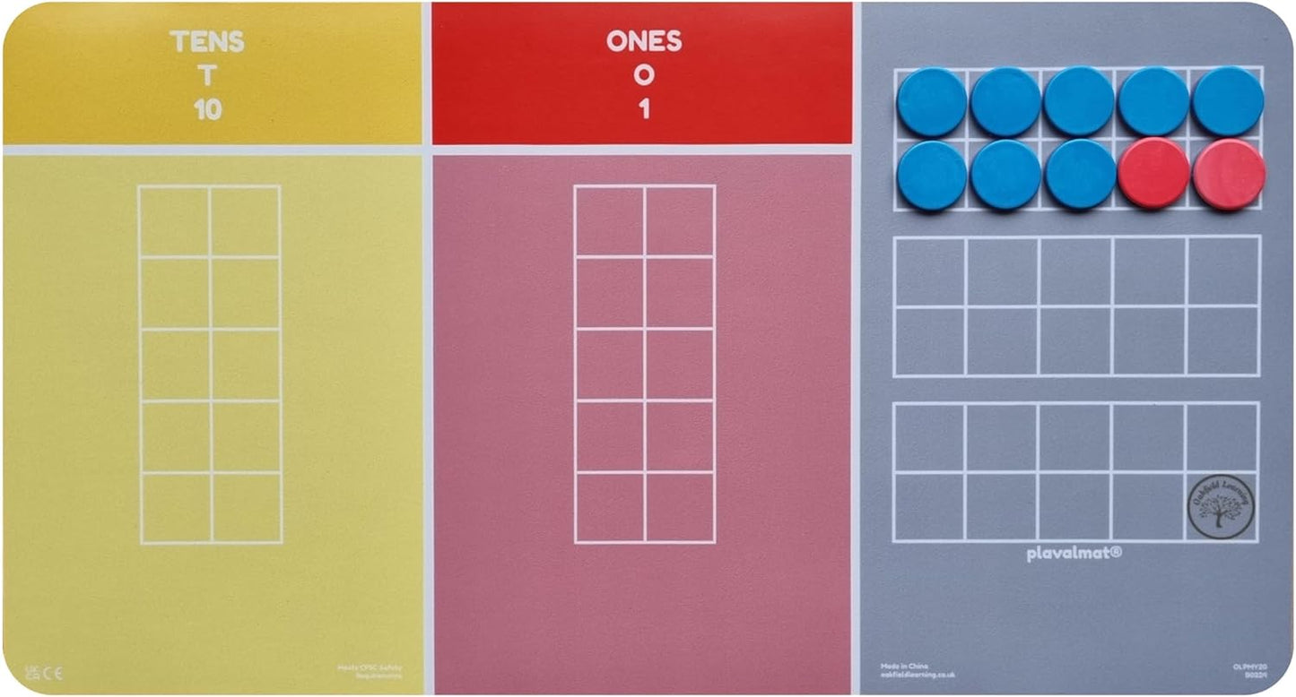plavalmat® Multifunctional Math Mat Place Value Chart (Millions to 0.001 with fraction, decimal and percentage equivalents, units of metric measure and money)