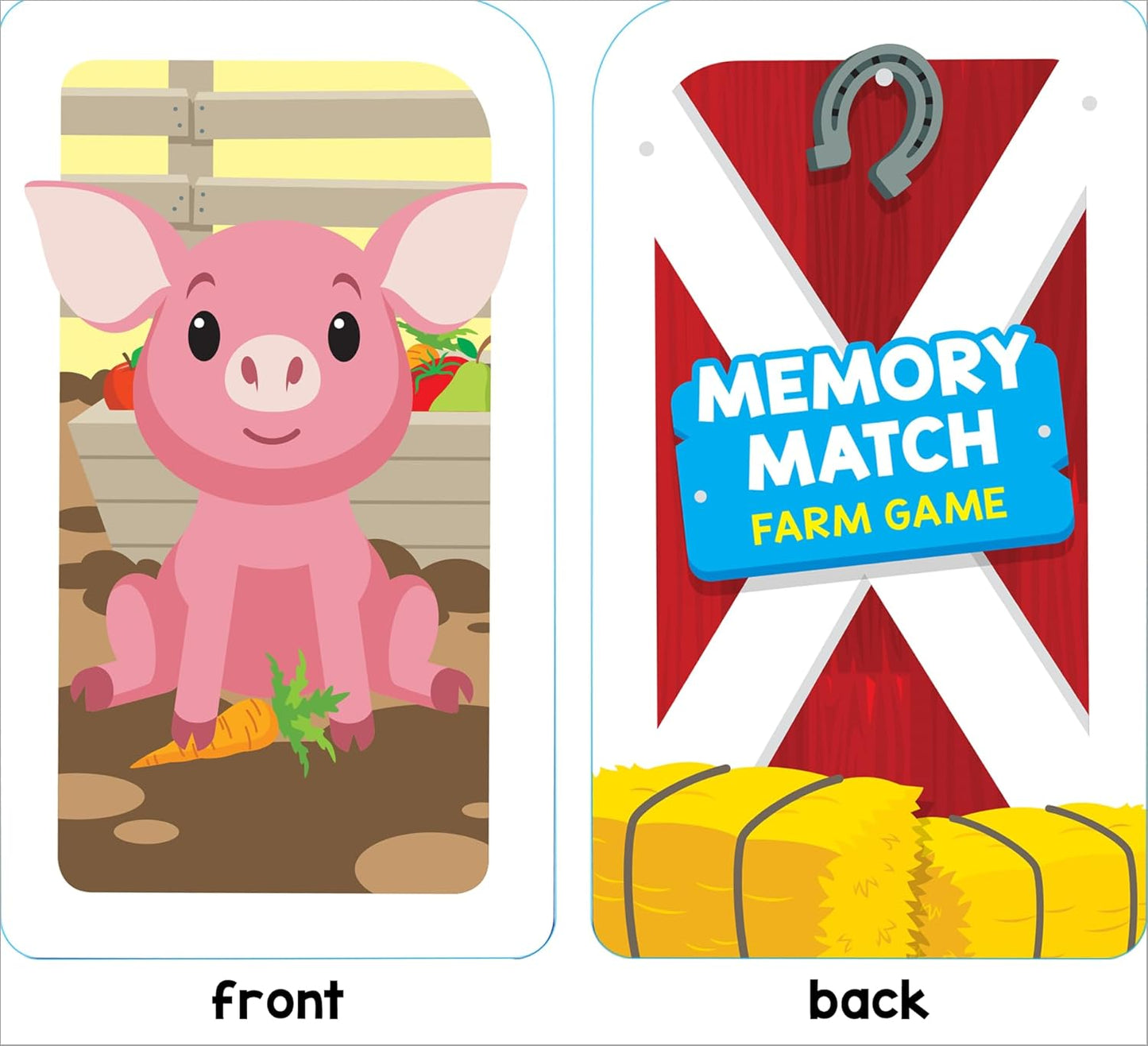 School Zone Memory Match Farm Card Game: 56 Game Cards, Preschool, Kindergarten, Animals, Early Reading, Counting, Matching, Vocabulary, Ages 3+