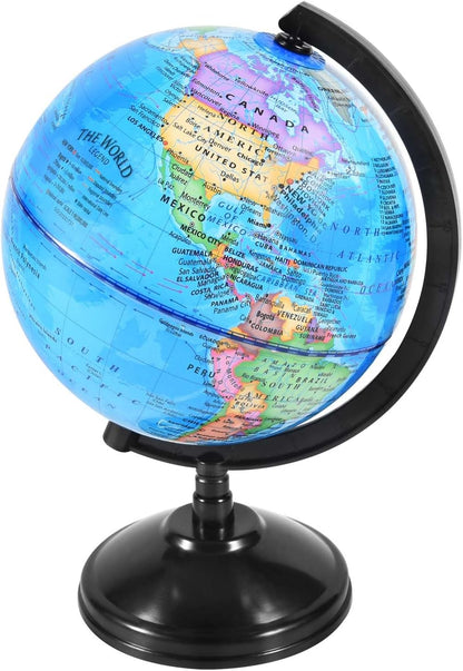 KISEER Rotating World Globe 6 Inch Spinning Earth Globe with Stand for Kids Learning Geography Classroom Education or Office Home Decorations