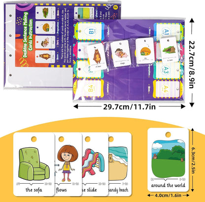 Lachilly Sentence Building Flip Chart, 40 Sentence Builder Game, Vocabulary & Grammar, Activity Educational Learning Tool, Phonics Learning Supplies, Speech Therap, School Supplies