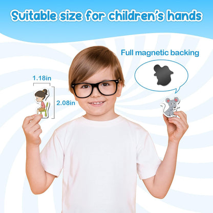 Kasfalci CVCC & CCVC Word Games, 50 Magnetic Foam Objects Fridge Magnets for Kids, Speech Therapy Toys for Toddler, Learn to Read Spelling Reading Learning Phonics for Preschool Kindergarten Classroom
