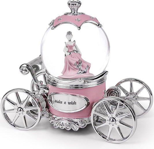 Cinderella Snow Globe for Girls, Music Box for Women with Color Changing LED Lights, Snowglobe Musical Boxes Gifts for Birthday Christmas Mother's Day Valentine's Day