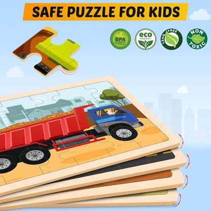 Puzzles for Kids Ages 4-6, 4 Packs Wooden Animals Jigsaw Puzzles for Toddlers Ages 3-5, Preschool Educational Puzzles Boards Toys Gifts for 3 4 5 6 Boys Girls