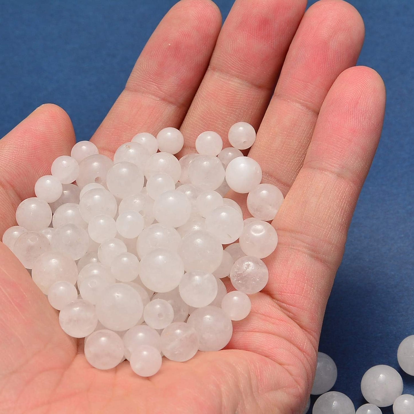 NCB 100pcs Original Natural Stone Beads Gemstone Round Loose Beads 6mm 8mm 10mm (Blue Aventurine, 6mm 100Beads) - Colors A