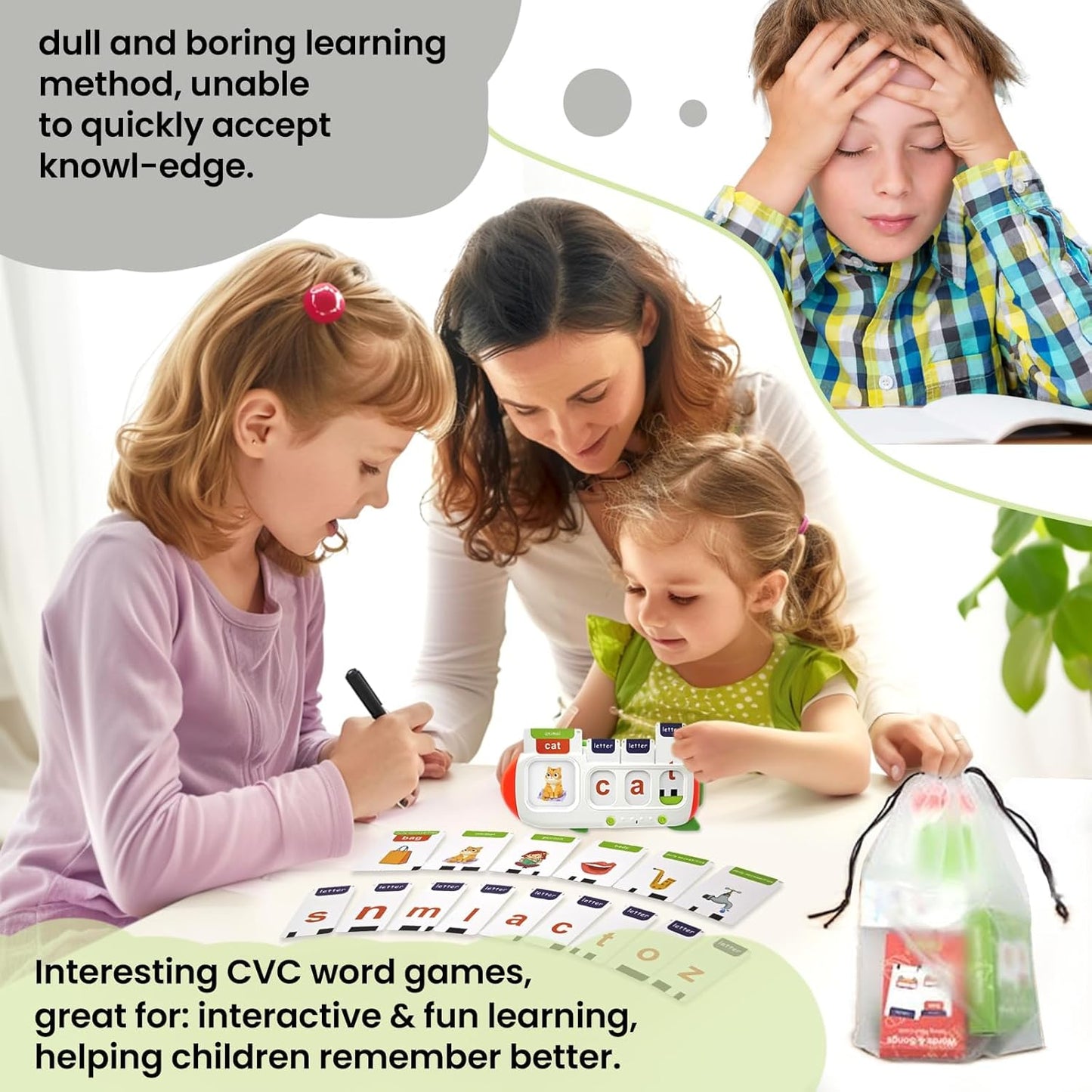 Talking Flash Cards for Toddlers 2-8,Montessori Toys for Autism,107 Sight Words,Alphabet CVC Learning Toy,Speak and Spell Phonics Games for Kindergarten,Educational Birthday Gift for Kids