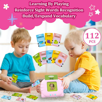 QuTZ Talking Flash Cards – CVC Word Spelling Games, Preschool Learning Activities Learning Toy, 107 Words Letter Matching Games, ABC Alphabet Flash Cards, Educational Toy for Toddler 3 4 5 6 Year Old