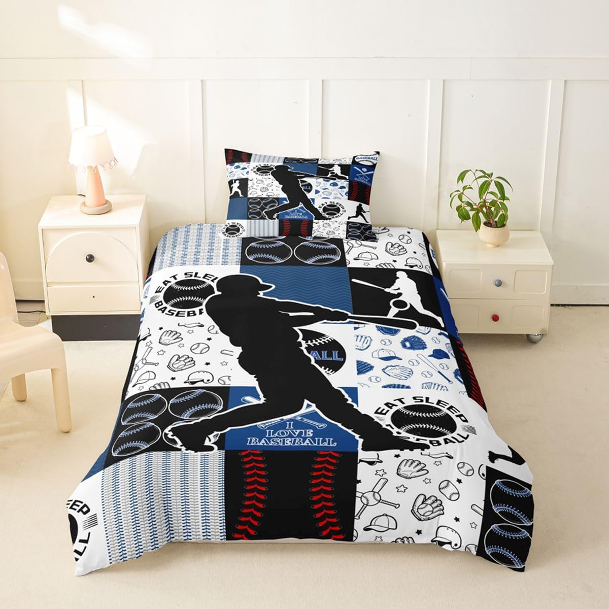 Drum Kit Duvet Cover,Kids Musical Instruments Bedding Set,Rock Music Comforter Cover for Boys Girls Room Decor,Neon Lighting Lightweight Bedspread Cover Twin Size with 1 Pillow Case(No Comforter)
