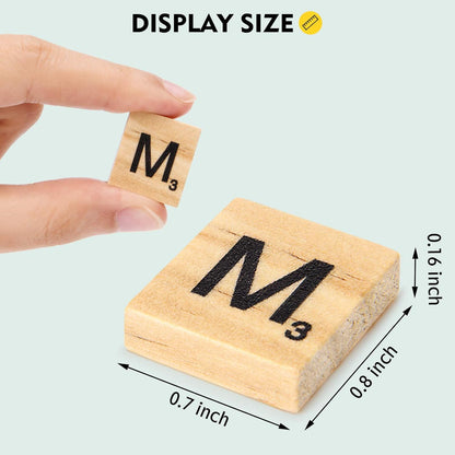 Magicfly 500 Pieces Letter Tiles, Wooden Scrabble Tiles for Crafts, A-Z Capital Wood Letters for Crafts, Spelling,Scrabble Crossword Game