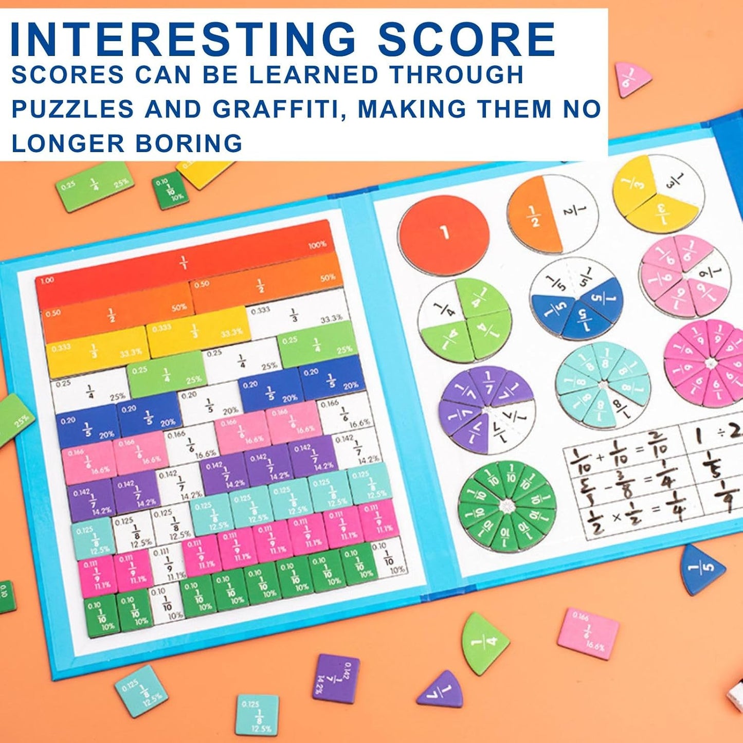 Magnetic Fraction Demonstration Book, Tiles & Circles