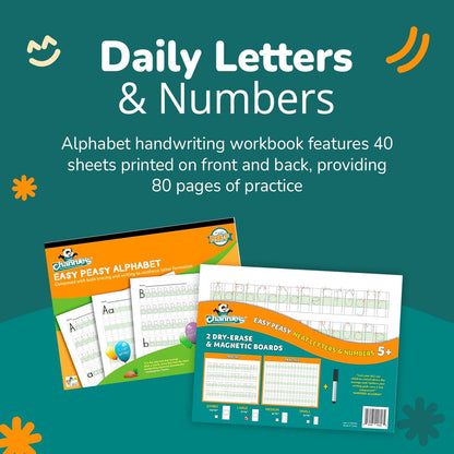 Dry Erase Number & Alphabet Flashcards for Kids Ages 3-5, 10 Numbers & 26 Visual ABC Flash Cards, Homeschool Learning Supplies, Summer School & After School Teaching Supplies for Handwriting Practice