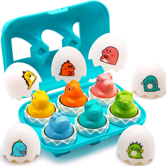 WEEJOYGAM Easter Eggs Toys for Toddlers 1-3, Color Sorting Shape Sorter Matching Game Montessori Sensory Educational Learning Toys for 1 2 3 Year Old Girl Boy Kids Birthday Gift Easter Basket Stuffers