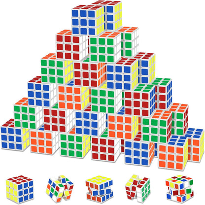 Mini Cube Puzzle Party Favors for Kids: 28 Pack 1.18in 3x3 Magic Cube School Rewards & Classroom Prize for Students - Birthday Valentines Easter Stress Relief Toys Goody Bag Filler Gifts