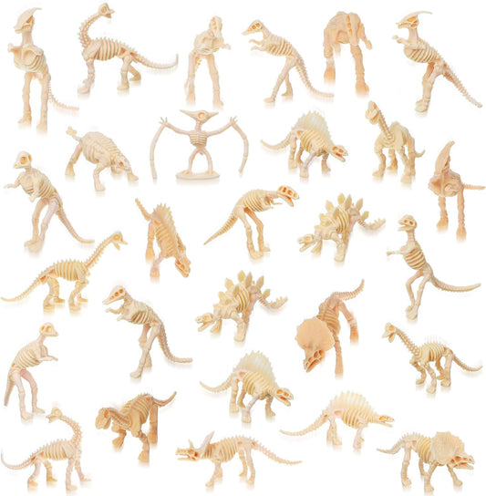 60 Pcs Dinosaur Fossil Skeleton Assorted Dinosaur Skeleton Figures Educational Dino Bones Gift Toys for Science Dino Sand Dig Birthday Party Party Favor Decorations