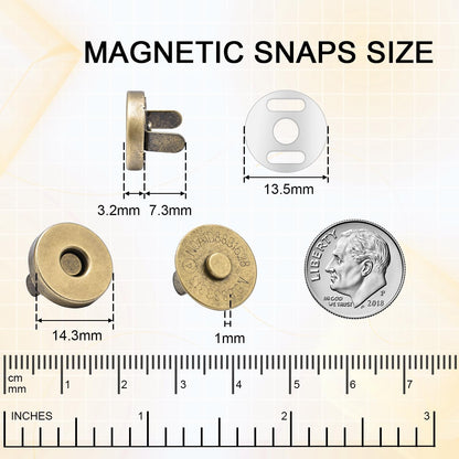 CooBigo 24Sets Magnetic Snaps for Purse Closures 18mm Magnetic Fastener Replacement Kit Magnetic Snaps for Purses and Totes Clothing Bag DIY Craft (Silver)