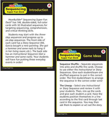 Super Duper Publications | HearBuilder Sequencing Flash Card Fun Deck | Educational Learning Resource for Children