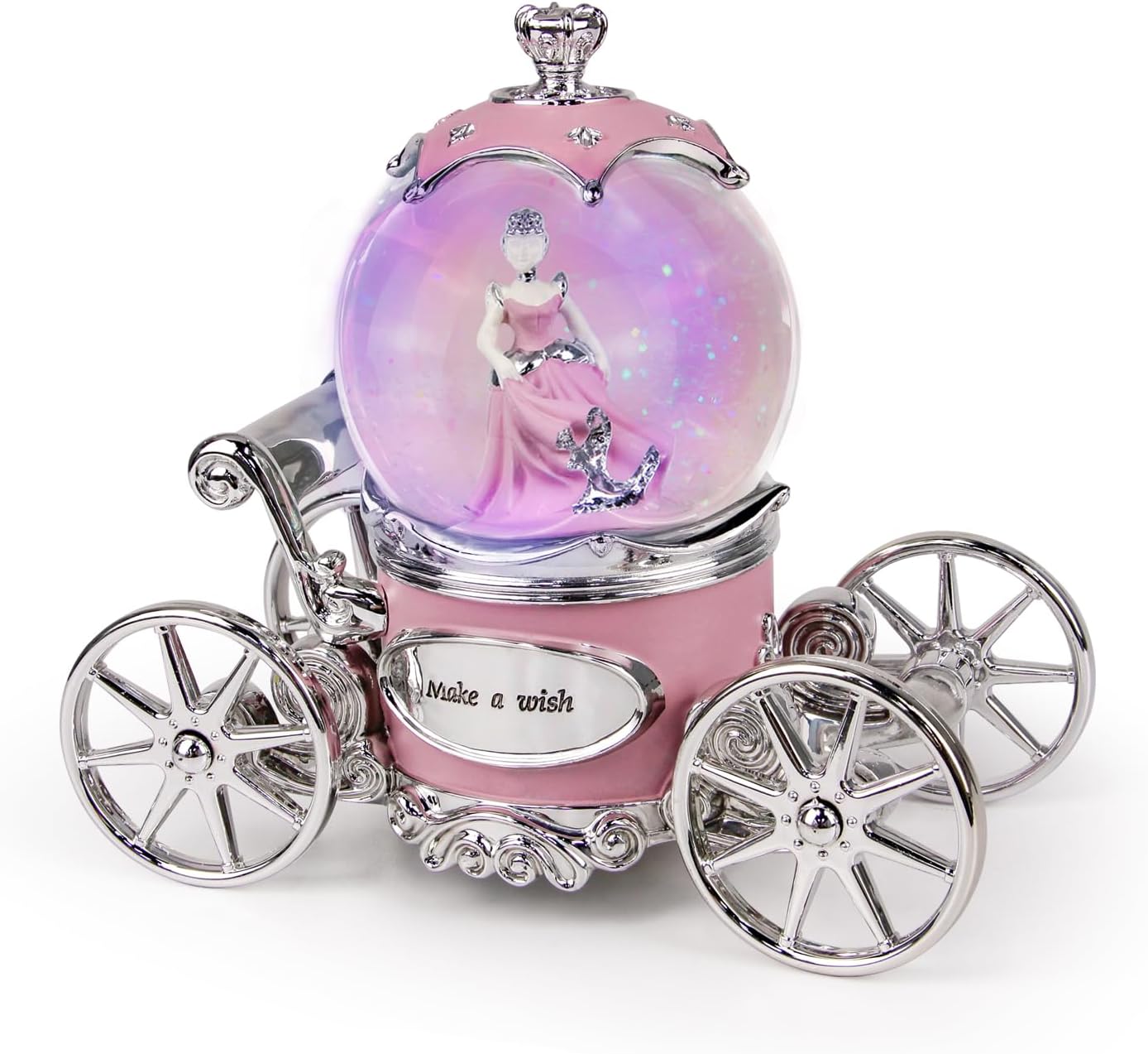 Cinderella Snow Globe for Girls, Music Box for Women with Color Changing LED Lights, Snowglobe Musical Boxes Gifts for Birthday Christmas Mother's Day Valentine's Day
