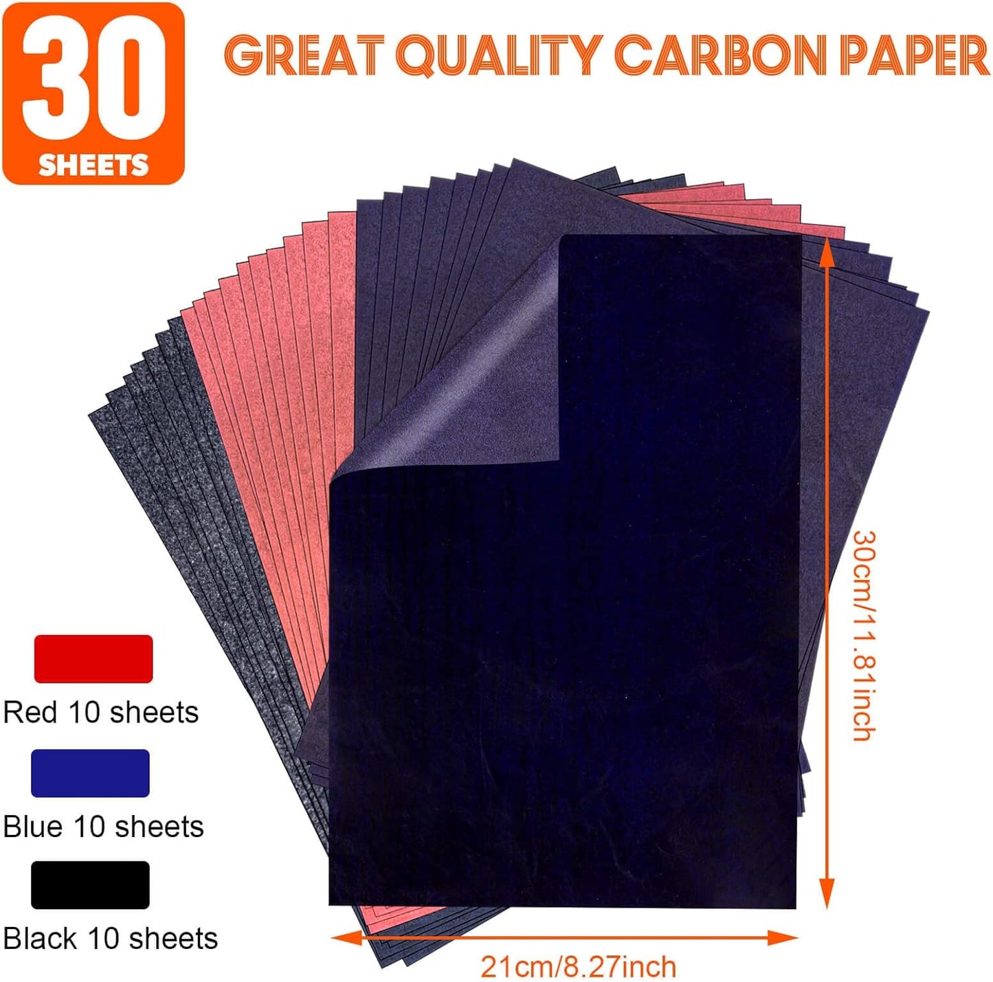 Carbon Paper for Tracing Graphite Transfer-Paper - PSLER 30 Pcs Black Graphite Paper for Tracing Drawing Patterns on Wood Projects Canvas Fabric Artist Lettering Sketch Drawing A4 8.27 X 11.81 Inch