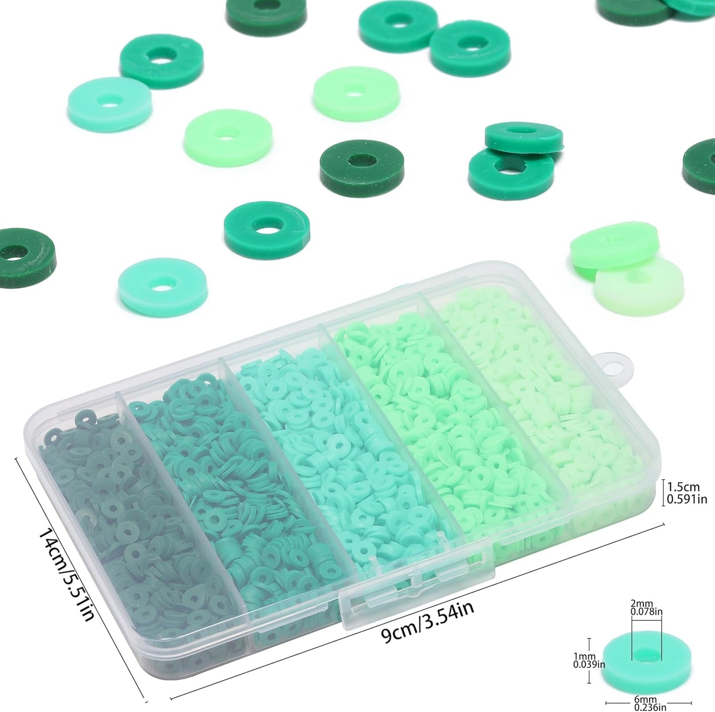 3500pcs Pink Clay Beads for Bracelets Making Kit, 6mm Heishi Polymer Flat Round Disc Clay Beads for Jewelry Making Pink