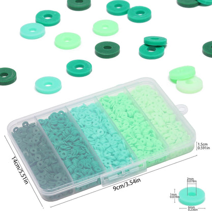 3500pcs Pink Clay Beads for Bracelets Making Kit, 6mm Heishi Polymer Flat Round Disc Clay Beads for Jewelry Making Pink