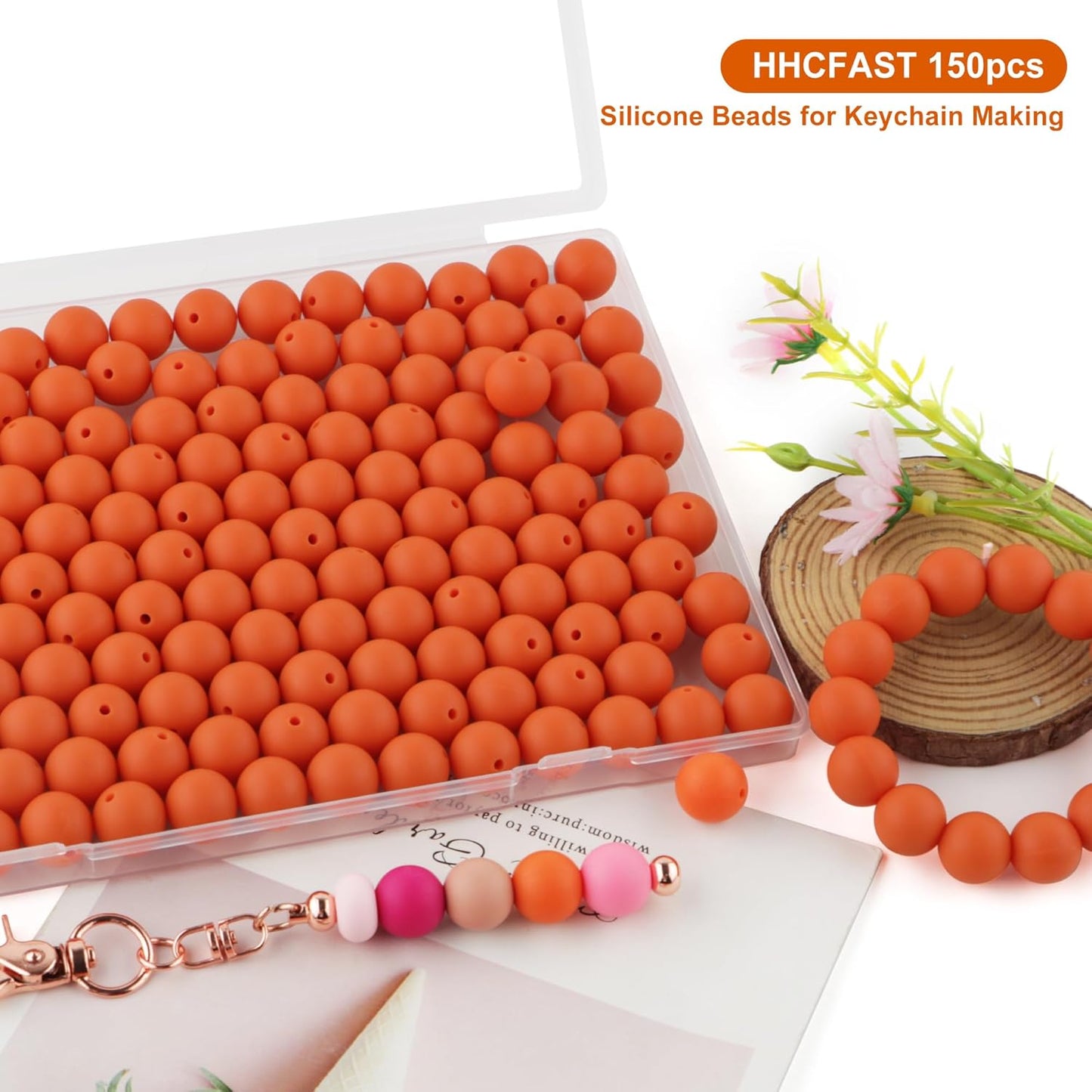 65Pcs 19mm Silicone Beads for Keychain Making Bracelet Necklace, Bulk Round Silicone Beads for Pens（Christmas Green） - Colors B