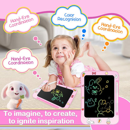 Genialba LCD Writing Tablet for Kids, Colorful Screen Drawing Board for 3-7 Year Old Boys & Girls - Educational Toys for Birthday & Christmas (Penguin)