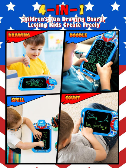 LCD Writing Tablet for Kids 10 Inch Bat Hero for Toddler 3 4 5 6 7 8 - Paint, Doodle Board, Drawing Pad - Travel Toys, Road Trip Car Activities, Birthday Christmas Gift Boys & Man