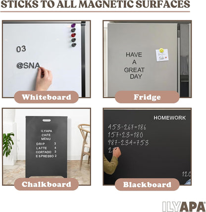 Ilyapa 167 Piece Alphabet Magnets Magnetic Letters and Numbers for Whiteboard, Chalkboard Signs & Fridge, ABC Magnets, Soft & Durable EVA Foam Magnetic Alphabet Letters Works on All Metal Surfaces
