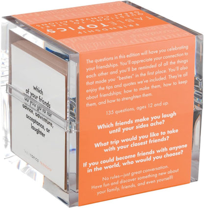 TableTopics Friendship Conversation Starter Card Game - 135 Entertaining Questions Plus Quotes & Tips for Groups of Adult Friends to Play & Deepen Bonds, Girls’ Night Activity