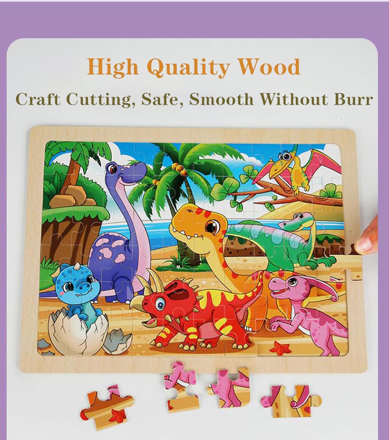 4 Sets of Wooden Puzzles, Each Set has 24 Pieces, Including Castle Unicorn Princess, for Toddlers 3-5, Puzzles for Kids Ages 4-6, Preschool Educational Brain Teaser Toys for Girls 3 4 5 6 Years Old.