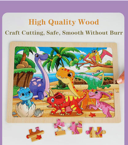 4 Sets of Wooden Puzzles, Each Set has 24 Pieces, Including Castle Unicorn Princess, for Toddlers 3-5, Puzzles for Kids Ages 4-6, Preschool Educational Brain Teaser Toys for Girls 3 4 5 6 Years Old.